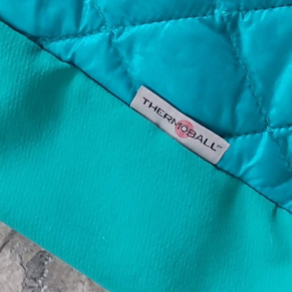 The North Face Thermoball Full Zip Lightweight Puff Jacket Teal Size Small - Picture 6 of 6